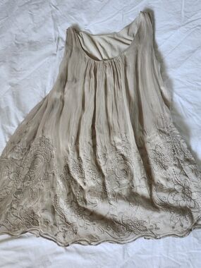 Italian Silk Embroidered Floral Flowy Fairy Top